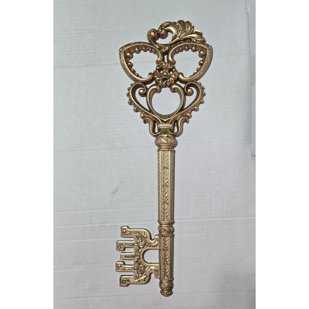 Vintage Dart Ind Gold Wall Key Decor In Ornate Skeleton Key USA 24" x 8"